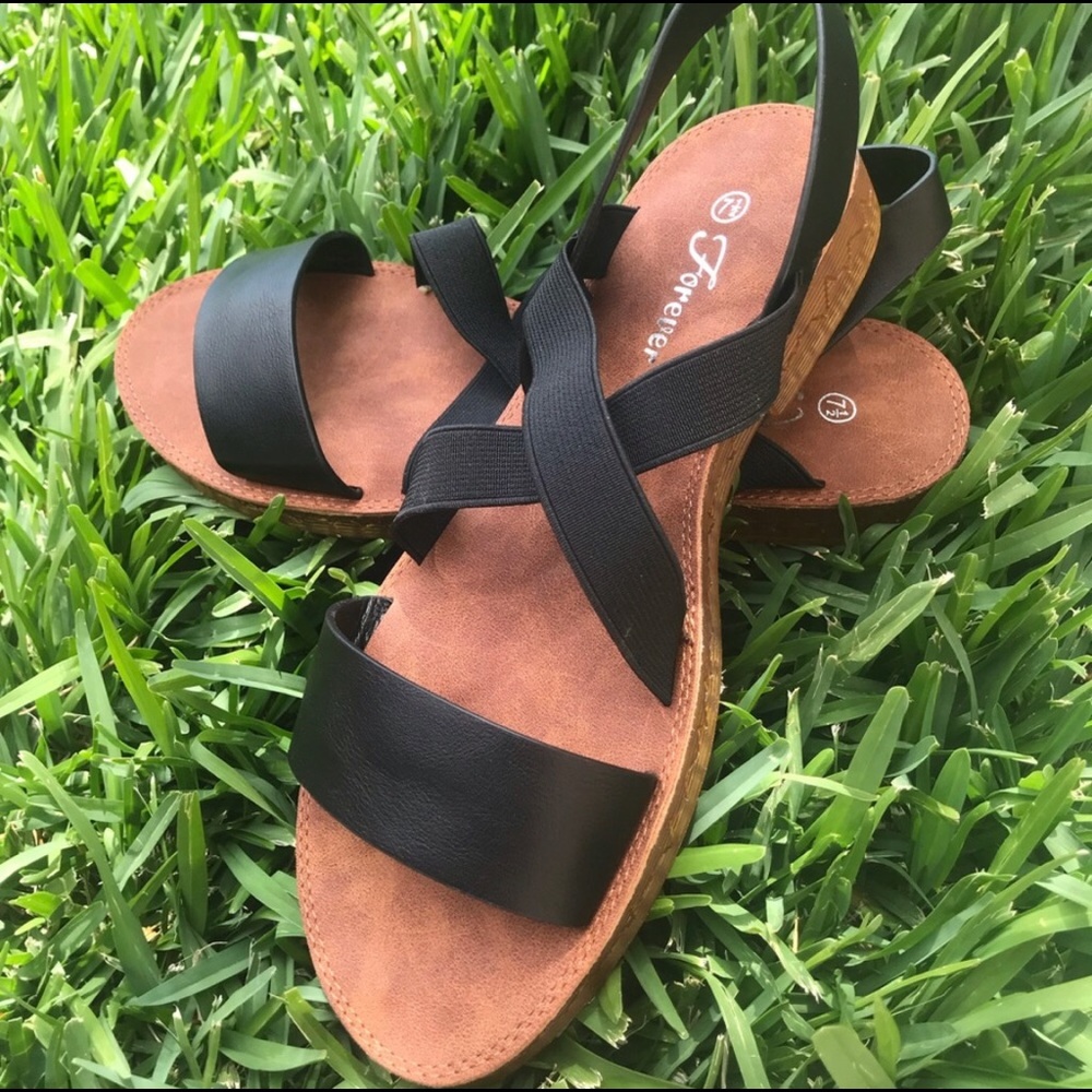 COPY - Criss Cross Elastic Strap Sandals